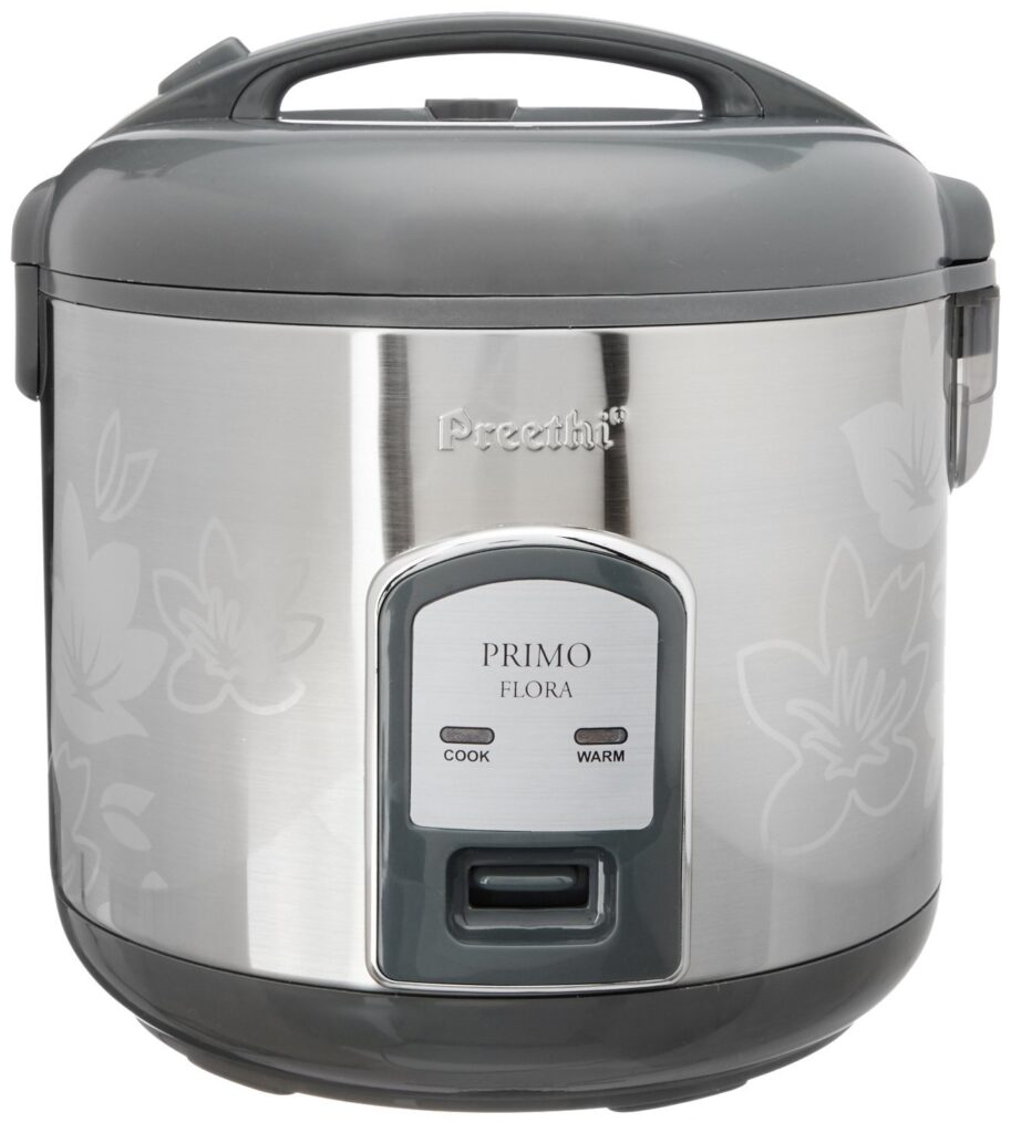 Preethi Primo RC 311 P18 Flora 1.8-Litre Electric Rice Cooker with Steaming Feature  (1.8 L, Steel & Black)
